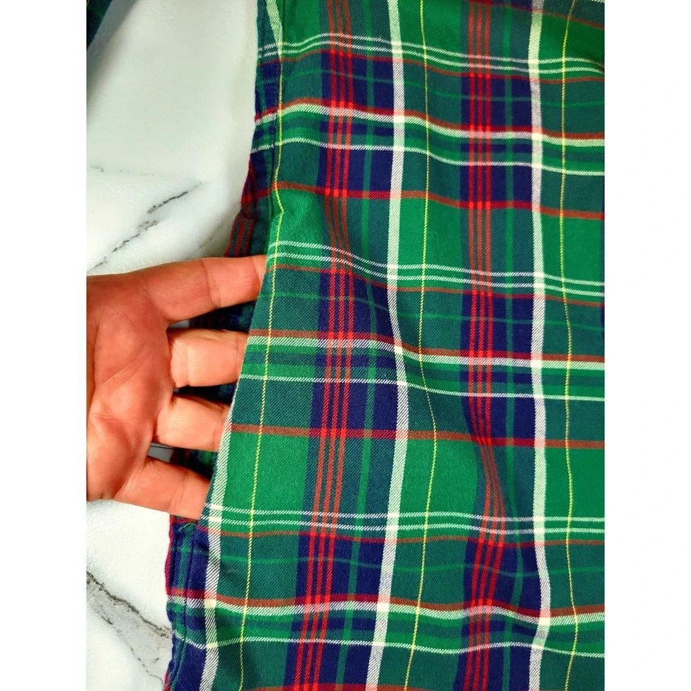 Ralph Lauren Plaid Ruffle Button Front Shirt Dress Long Sleeve Roll Tab Girls 10